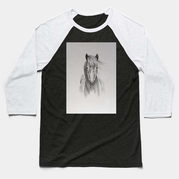 Horse Baseball T-Shirt by hicksi7